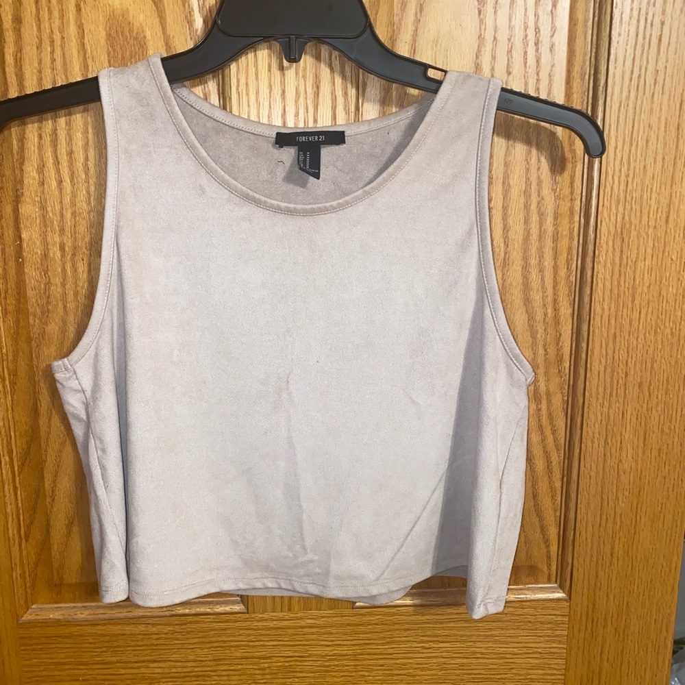🌸Beige suede Crop Top